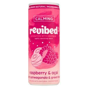 Revibed Calming 250ml Raspberry & Acai Lightly Sparkling Water Can