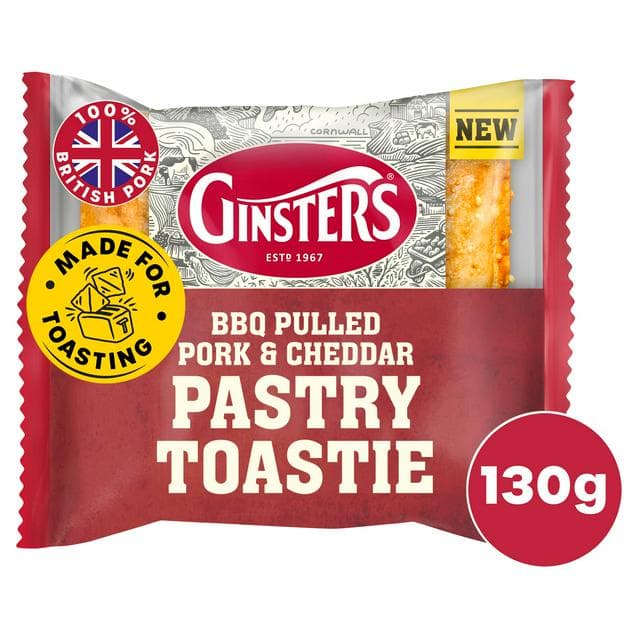 Ginsters 130g BBQ Pulled Pork & Cheddar Pastry Toastie - gallery image 1