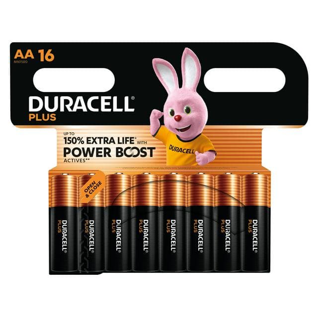 Duracell Pack of 16 Powerboost Plus AA Batteries - gallery image 1