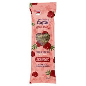 Burgess Excel Nature Snacks 60g Forage & Feast Bar with Rose Small Animal Treat