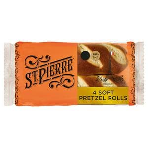 St Pierre 4 x Pre Cut Soft Pretzel Rolls