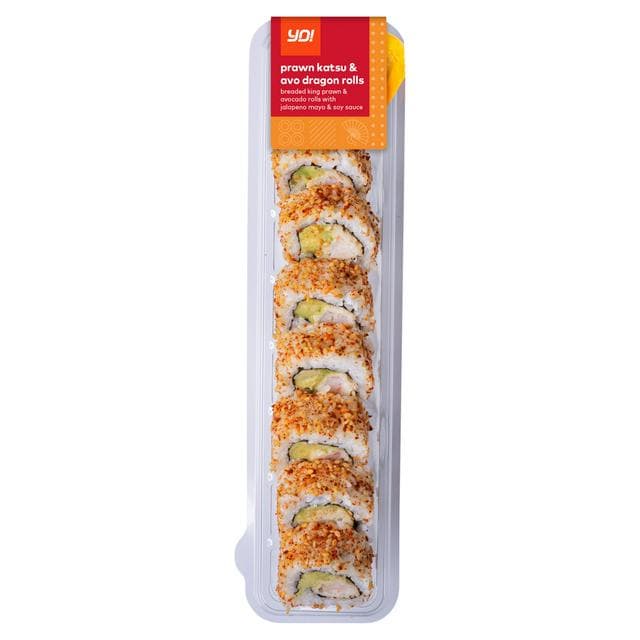YO! 207g Prawn Katsu & Avo Dragon Rolls with Jalapeno Mayo - gallery image 1