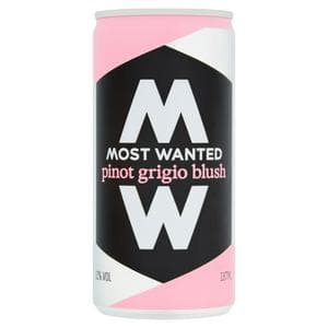 Most Wanted 18.7cl Blush Pinot Grigio Rose Wine Minis Can