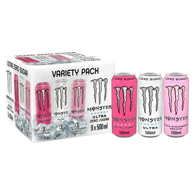 Monster Energy Drink 9 x 500ml Ultra Variety Pack Cans - gallery image 1