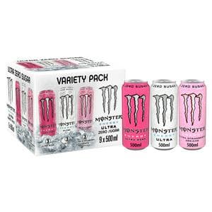 Monster Energy Drink 9 x 500ml Ultra Variety Pack Cans