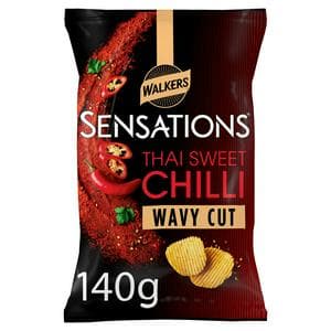 Walkers Sensations 140g Thai Sweet Chilli Wavy Cut Sharing Crisps