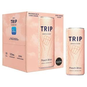 TRIP 4 x 250ml Peach Bliss Sparkling Drink Cans