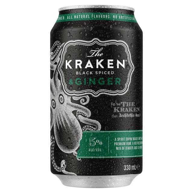 The Kraken 330ml Black Spiced & Ginger Premix Can - gallery image 1