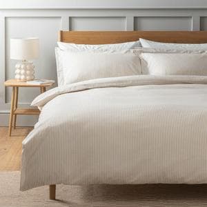 Habitat Timeless Oxford Edge Mini Stripe Taupe Bedding Set