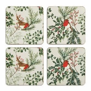 Sainsbury's Home Pack of 4 Robin Corkback Coasters