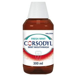 Corsodyl Medicated Antibacterial Mouthwash Fresh Mint 300ml