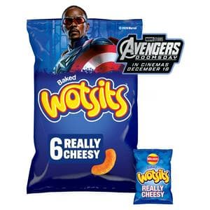 Walkers Wotsits Really Cheesy Multipack Crisps Snacks 6x16.5g