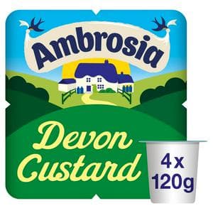 Ambrosia Devon 4 x 120g Custard Dessert Snack Pots