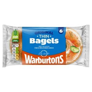 Warburtons Original Thin Bagels x6