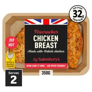Sainsbury's Breaded Firecracker British Fresh Chicken Breast x2 350g