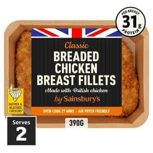Sainsbury's Breaded Fresh British Chicken Breast Fillets x2 350g