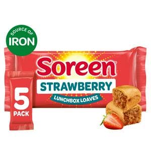 Soreen Strawberry Lunchbox Loaf Bars x5