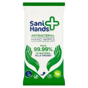 Sani Hands 12 x Anti-Bacterial Hand Wipes