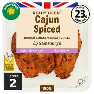 Sainsbury's Cajun British Chicken Grills Ready to Eat 180g