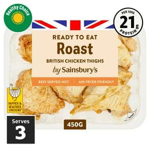 Sainsbury's Roast British Cooked Chicken Thighs 450g