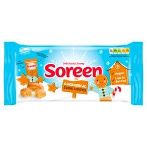 Soreen 5 x 30g Gingerbread Festive Snack Bars Mini Loaves, Limited Edition