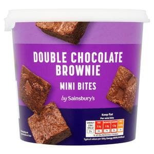 Sainsbury's 240g Double Chocolate Brownie Mini Bites Tub