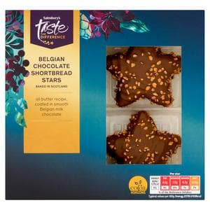 Sainsbury's 180g Belgian Chocolate Shortbread Stars, Taste the Difference