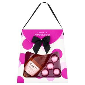 Canti 20cl Rosé Prosecco & The Secret 38g Truffletier Milk Truffle Prosecco Gift Set