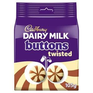Cadbury Dairy Milk Twisted Milk & White Chocolate Buttons Pouch 105g