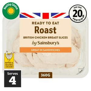 Sainsbury's Roast British Chicken Breast sliced 360g (Ready to Eat)