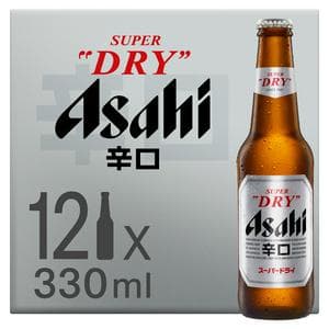 Asahi Super Dry Lager Beer Bottles 12x330ml