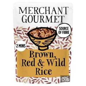 Merchant Gourmet Wholegrain Brown Red & Wild Microwave Rice 250g