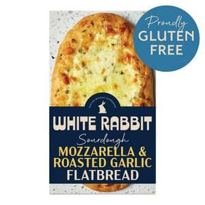 White Rabbit 210g Mozzarella & Roasted Garlic Gluten Free Flatbread