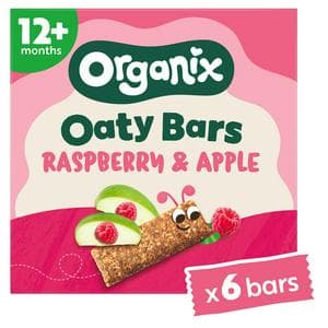 Organix 6 x 23g Raspberry & Apple Oaty Bars Toddler Multipack Snacks