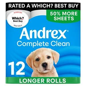 Andrex Complete Clean Mega Toilet Rolls x12