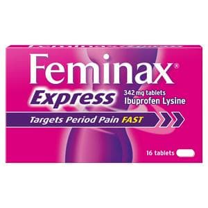 Feminax 16 x 342mg Express Ibuprofen Lysine Tablets