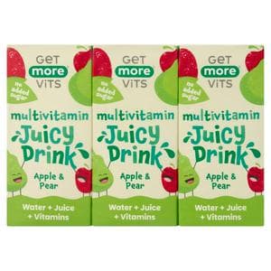 Get More Vits 3 x 200ml Apple & Pear Multivitamin Juicy Drink