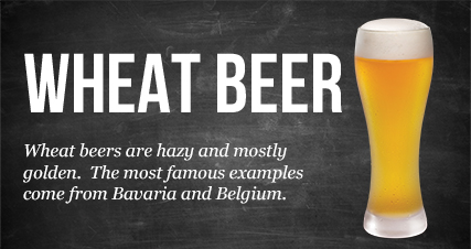 Wheat beers are hazy and mostly golden.  The most famous examples come from Bavaria and Belgium.