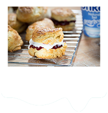 scones with strawberry jam and natural yogurt instead of cream.