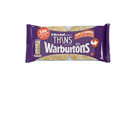 Warburtons Seeded Sandwich Thins x6