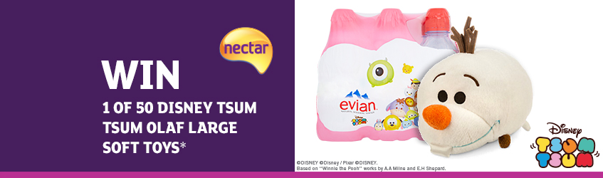 Win 1 of 50 Tsum Tsum toys with Evian.